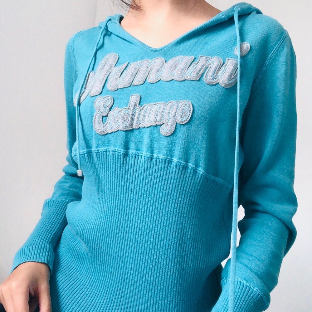 Armani Exchange Teal Blue Hoodie